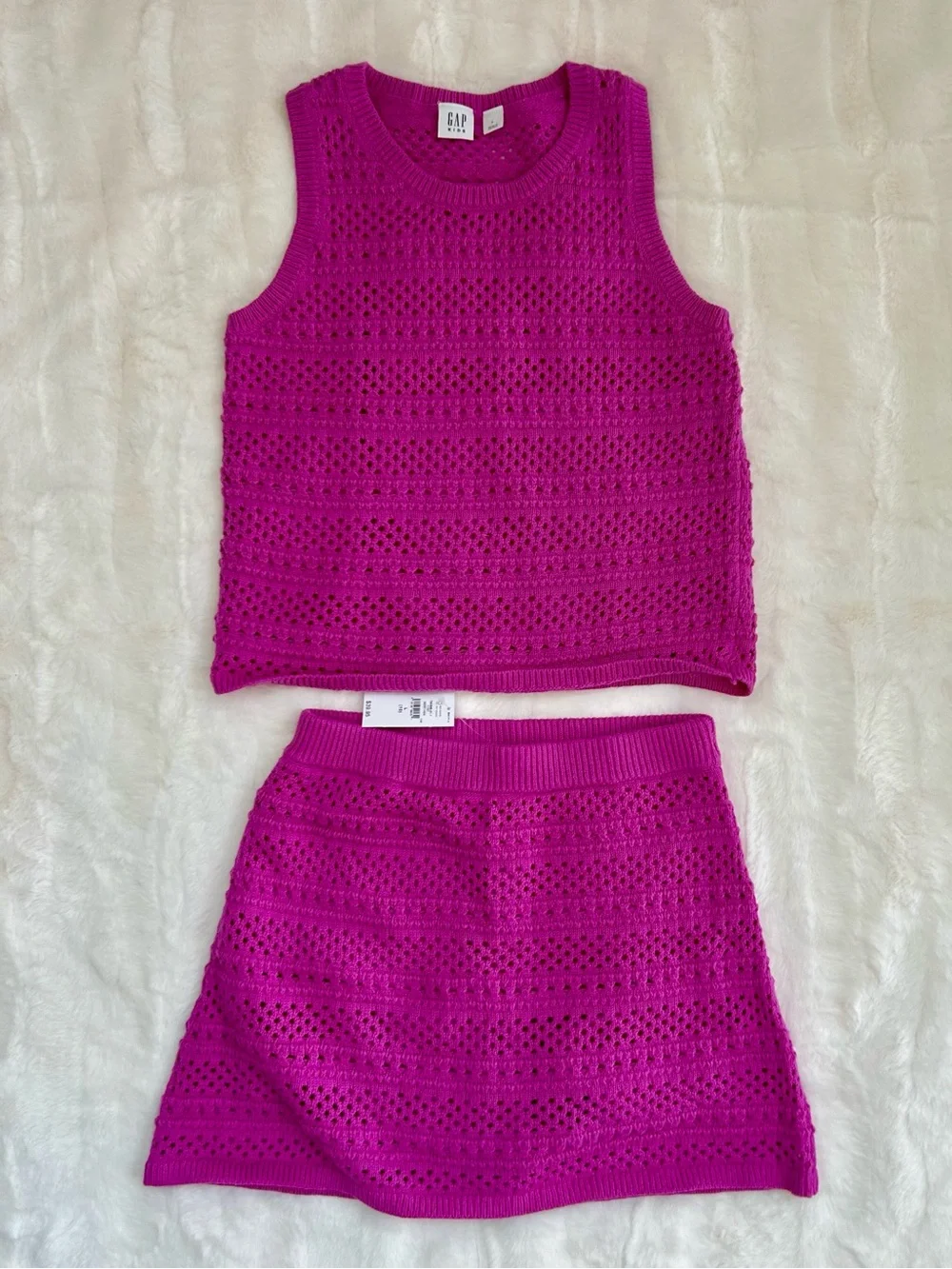 💗 GAP Pink Crochet Skort and Top Matching Set
